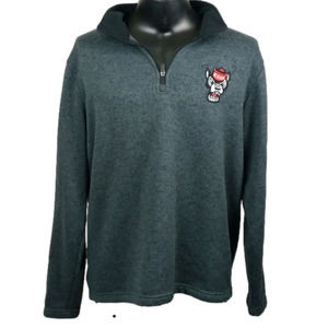 Charles River Apparel NC State Wolfpack Men's L/S 1/4 zip Grey Sweatshirt szXL